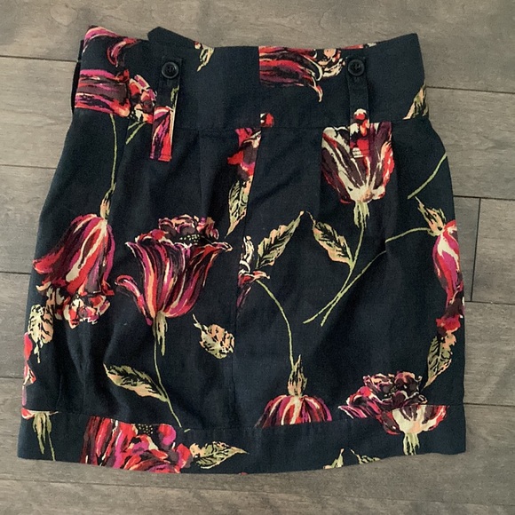 DRIES VAN NOTEN floral silk linen bubble miniskirt, black and pink, size 34 - Picture 5 of 14